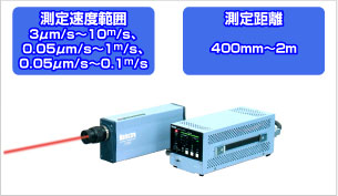 広測定範囲、設定距離400mm~2m